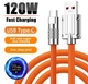 Силиконовый кабель для быстрой зарядки USB / Type C. Оранжевый 1 м - изображение 6