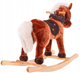Konik na biegunach dla dzieci 24 m + Dźwięki Drewniana rączka Wygodne siedzisko Drewniane płozy Brązowy (ZDN.TM151) (5903864956245) - obraz 2