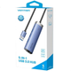 Hub USB Vention USB3.0 USB 3.0x3/RJ45/USB-C Hub Blue Aluminum Alloy (TGFSB) - obraz 3