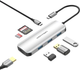 USB-хаб Vention USB-C to HDMI/USB 3.0x3/SD/TF/PD Docking Station Gray 0.15M Aluminum Alloy Type (TOJHB) - зображення 2