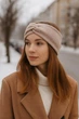 Повязка на голову чалма Ангора пудровая 11 см 50/50122 - изображение 1