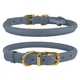 Ошейник для Собак Круглый Кожаный BronzeDog Premium Crazy Голубой XS 7 мм 18-25 см (002122) - изображение 1