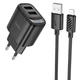 Зарядное устройство для телефона USB / Сетевой адаптер Hoco C141A Smart 2.1A (2USB-A) + кабель USB to Lightning (черный) - изображение 1