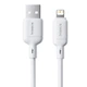 Дата-кабель Baseus Silky Series OS Fast Charging USB to Lightning 2.4A (2m) (P1037770) Moon White - зображення 5