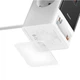 Подовжувач мережі Baseus PSLR000 OS PowerCombo Digital PowerStrip вбудований висувний кабель USB-C, з двома розетками змінного струму і портами USB 65W кабель довжиною 1.5m Glacier White - зображення 2