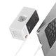 Подовжувач мережі Baseus PSLR000 OS PowerCombo Digital PowerStrip вбудований висувний кабель USB-C, з двома розетками змінного струму і портами USB 65W кабель довжиною 1.5m Glacier White - зображення 3