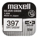 Батарейка серебрянно-цинковая Maxell 397 SR726SW, 1.55V, блистер 1шт. - изображение 1