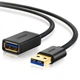 Кабель (удлинитель) USB-штекер-гнездо Ugreen US129 USB 3.0 Extension Male Cable 3m Black (30127) - изображение 1