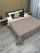 Покрывало двустороннее Decorator Microfiber листья 210х215 см какао с розовым (85-198) - изображение 7