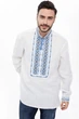 Вишиванка чоловіча із лляного полотна Folk Moda 3XL Білий (miroslav-blakitno-sinj-252211163) - изображение 1