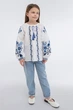 Дитяча лляна вишиванка для дівчинки Folk Moda 146 Білий (6009-213411182) - изображение 4