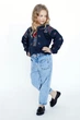 Дитяча лляна вишиванка для дівчинки Folk Moda 122 Темно-синій (7702-213511171) - изображение 3