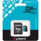 Карта памъяти Kingston microSD 256GB C10 UHS-I U3 A2 V30 R200/W160MB/s + SD - изображение 3