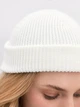 Шапка STD мини-бини с отворотом двойная вязка one size Белая - изображение 5