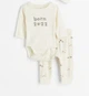 Костюм боди+штаны H&M 979605АВ-2 молочный барашки 2022 62см - изображение 1