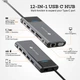 Док-станция NOVOO 12in1 ProUSB C, многопортовая, 4K, HDMI, VGA, Ethernet 1000 Мбит/с, зарядка PD 100 Вт, 3 USB 3.0, слоты SD/TF Th - изображение 5