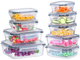 Набір контейнерів для їжі Vilde скляні з кришками та ущільнювачами 9 шт (5904316497095) - зображення 3
