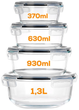 Zestaw pojemników na żywność Vilde szklane z pokrywkami i uszczelkami 4 szt (5904316497118) - obraz 2