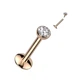 Серьга лабрет из титана для пирсинга уха, губ Spikes TIL03L-16084-RDC с кристаллом (1.2мм; 8мм; Фианит: 4мм) Золотистый) - изображение 2