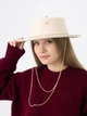 Шляпа фетровая канотье с цепью D.Hats бежевая - изображение 1