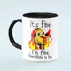 Чашка с собакой Everything is Fine 330 мл Чёрная - изображение 2