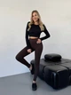 Жіночі лосини в рубчик на флісі Uaclothes 46-48 Коричневий (like35722-161431350) - зображення 5