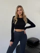 Жіночі лосини в рубчик на флісі Uaclothes 46-48 Графітовий (like35724-161451350) - зображення 2
