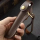 Складной нож с разбивателем стекла и кожаным чехлом SteelFolKnife, черный - изображение 3