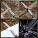 Складной нож с разбивателем стекла и кожаным чехлом SteelFolKnife, черный - изображение 5
