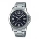Мужские классические часы Casio MTP-V004D-1B2 серебристые с чёрным циферблатом - изображение 1