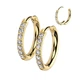 Титановые серьги конго Spikes TERH02-10-GD серьги-кольца золотистого цвета с фианитами (Диаметр: 10мм) - изображение 1
