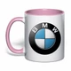 Чашка с печатью "BMW" (цвет розовый) (34048) - изображение 1