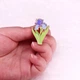 Брошь-значок женская BROCHE бижутерия Цветы Ирис синяя BRGV113855 - изображение 4