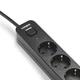 Сетевой удлинитель VIDEX ONCORD с выключателем 4 розетки 3 м Черный (VF-PD43G-B) - изображение 8