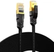 Интернет кабель сетевой шнур патч-корд RJ45 LAN Ampcom CAT7 STP 10Gbps PVC Black, 2м (48759) - изображение 1