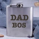 Фляга сталева "Dad boss", англійська, Дерев'яна подарункова коробка з гравіюванням, 210 мл 5156043 - зображення 1