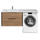 Тумба подвесная Мойдодыр Line Craft 80-A L c умывальником Adam 140 с правосторонним крылом для установки над стиральной машиной - изображение 4