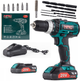 Дриль-шуруповерт Nac акумуляторний, акумулятор 2,0 А·год, зарядний пристрій + набір аксесуарів CDB1-LI-20V (5902490740204) - зображення 1