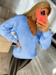 Fashions • Светр жіночий з вирізом Лаура Fashions 44-50 світло-блакитний (217-нс) - зображення 2