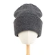 Жіноча шапка біні Corze HC6DG - вовняна, оверсайз, темно-сіра (dark gray) - изображение 2