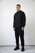 Худі чоловічий трикотаж з начісом чорний, L;XL - зображення 3