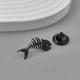 Значок (пин) BROCHE брошь бижутерия Скелет Рыбы чёрный BRGV114495 - изображение 4
