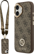 Панель Guess 4G Strass Logo & Big Strap Metal Buttons MagSafe для iPhone 17 Brown (3666339550950) - зображення 1