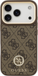 Панель Guess 4G Strass Logo & Big Strap Metal Buttons MagSafe для iPhone 17 Pro Brown (3666339550974) - зображення 3