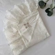 Крыжма с кружевом поплин Цветочек 80*100 Молочная - изображение 2
