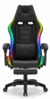 Геймерське крісло Hell's HC-1039 LED RGB Чорне тканина з підніжкою (до 130 кг.) - зображення 3
