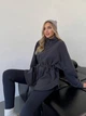 Жіноча тепла кофта на змійці з коміром-стійкою Uaclothes 48-52 Графітовий (like35790-162111361) - изображение 3