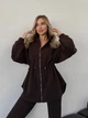 Жіноча тепла кофта на змійці з коміром-стійкою Uaclothes 48-52 Коричневий (like35792-162131361) - зображення 2