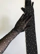 Довгі фатинові рукавички зі стразами fashion accessories one size (XS/S/M) чорний (7-72) - изображение 5