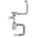 Сифон для кухни Mixxus SK-05-BL 3 1/2"x40 с пластиковой сеткой, отводом для стиральной машины, гибким прямоуг. переливом (MI8192) - изображение 1